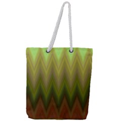 Zig Zag Chevron Classic Pattern Full Print Rope Handle Tote (large)