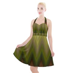 Zig Zag Chevron Classic Pattern Halter Party Swing Dress 