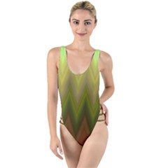 Zig Zag Chevron Classic Pattern High Leg Strappy Swimsuit