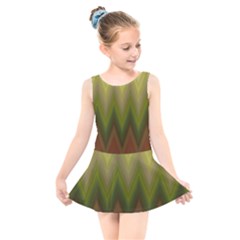 Zig Zag Chevron Classic Pattern Kids  Skater Dress Swimsuit