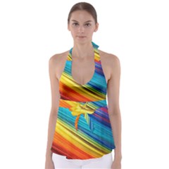 Rainbow Babydoll Tankini Top by NSGLOBALDESIGNS2