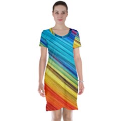 Rainbow Short Sleeve Nightdress by NSGLOBALDESIGNS2