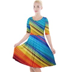 Rainbow Quarter Sleeve A-line Dress by NSGLOBALDESIGNS2