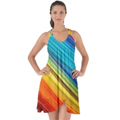 Rainbow Show Some Back Chiffon Dress by NSGLOBALDESIGNS2