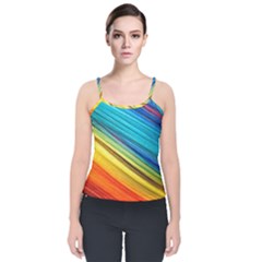 Rainbow Velvet Spaghetti Strap Top by NSGLOBALDESIGNS2