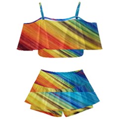 Rainbow Kids  Off Shoulder Skirt Bikini by NSGLOBALDESIGNS2