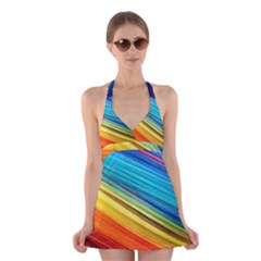 Rainbow Halter Dress Swimsuit  by NSGLOBALDESIGNS2