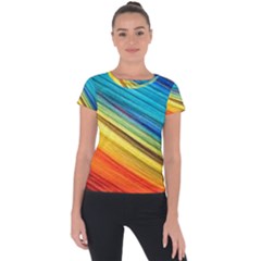 Rainbow Short Sleeve Sports Top  by NSGLOBALDESIGNS2