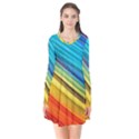 RAINBOW Long Sleeve V-neck Flare Dress View1