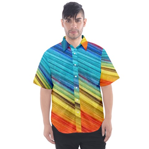 Rainbow Men s Short Sleeve Shirt by NSGLOBALDESIGNS2