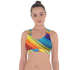 Rainbow Cross String Back Sports Bra by NSGLOBALDESIGNS2