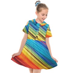 Rainbow Kids  Short Sleeve Shirt Dress by NSGLOBALDESIGNS2