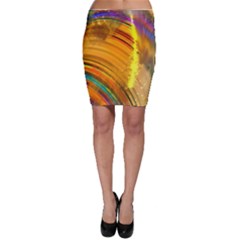 Orange Pink Sketchy Abstract Arch Bodycon Skirt