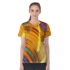 Orange Pink Sketchy Abstract Arch Women s Cotton Tee