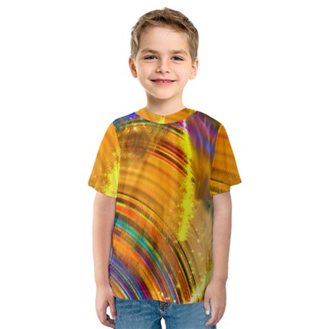 Orange Pink Sketchy Abstract Arch Kids  Sport Mesh Tee by bloomingvinedesign