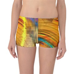 Orange Pink Sketchy Abstract Arch Reversible Boyleg Bikini Bottoms