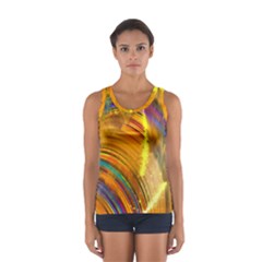 Orange Pink Sketchy Abstract Arch Sport Tank Top  by bloomingvinedesign