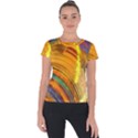 Orange Pink Sketchy Abstract Arch Short Sleeve Sports Top  View1