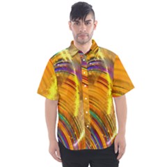 Orange Pink Sketchy Abstract Arch Men s Short Sleeve Shirt