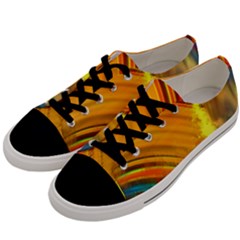 Orange Pink Sketchy Abstract Arch Men s Low Top Canvas Sneakers