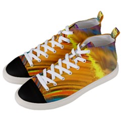 Orange Pink Sketchy Abstract Arch Men s Mid-top Canvas Sneakers by bloomingvinedesign