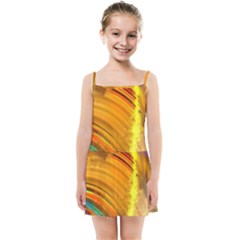 Orange Pink Sketchy Abstract Arch Kids Summer Sun Dress