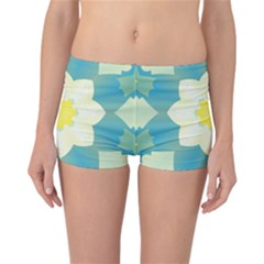 Pattern Flower Abstract Pastel Reversible Boyleg Bikini Bottoms by Simbadda