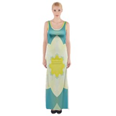 Pattern Flower Abstract Pastel Maxi Thigh Split Dress by Simbadda