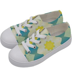 Pattern Flower Abstract Pastel Kids  Low Top Canvas Sneakers by Simbadda