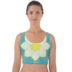 Pattern Flower Abstract Pastel Velvet Crop Top by Simbadda