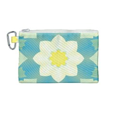 Pattern Flower Abstract Pastel Canvas Cosmetic Bag (medium) by Simbadda