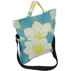 Pattern Flower Abstract Pastel Fold Over Handle Tote Bag