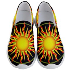 Mandala Sun Graphic Design Men s Lightweight Slip Ons by Simbadda