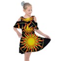 Mandala Sun Graphic Design Kids  Shoulder Cutout Chiffon Dress View1