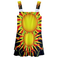 Mandala Sun Graphic Design Kids  Layered Skirt Swimsuit