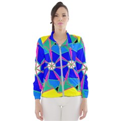 Mandala Wheel Pattern Ornament Windbreaker (women) by Simbadda