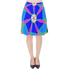 Mandala Wheel Pattern Ornament Velvet High Waist Skirt by Simbadda