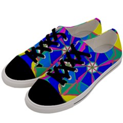 Mandala Wheel Pattern Ornament Men s Low Top Canvas Sneakers by Simbadda