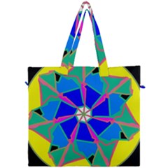 Mandala Wheel Pattern Ornament Canvas Travel Bag by Simbadda