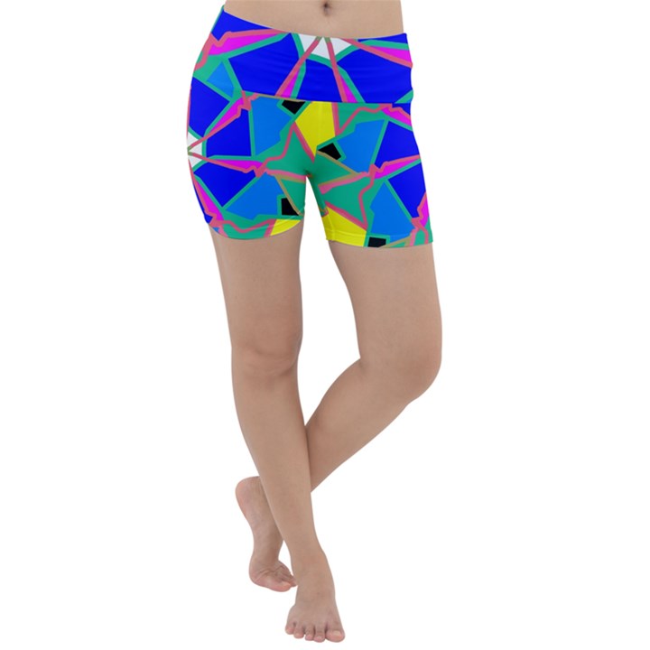 Mandala Wheel Pattern Ornament Lightweight Velour Yoga Shorts