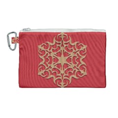 Ornament Flower Pattern Jewelry Canvas Cosmetic Bag (large) by Simbadda