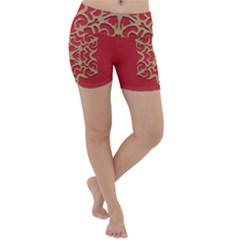 Ornament Flower Pattern Jewelry Lightweight Velour Yoga Shorts