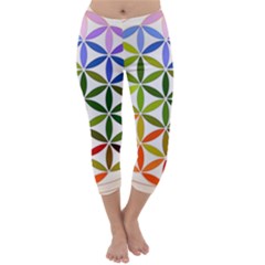 Mandala Rainbow Colorful Reiki Capri Winter Leggings  by Simbadda