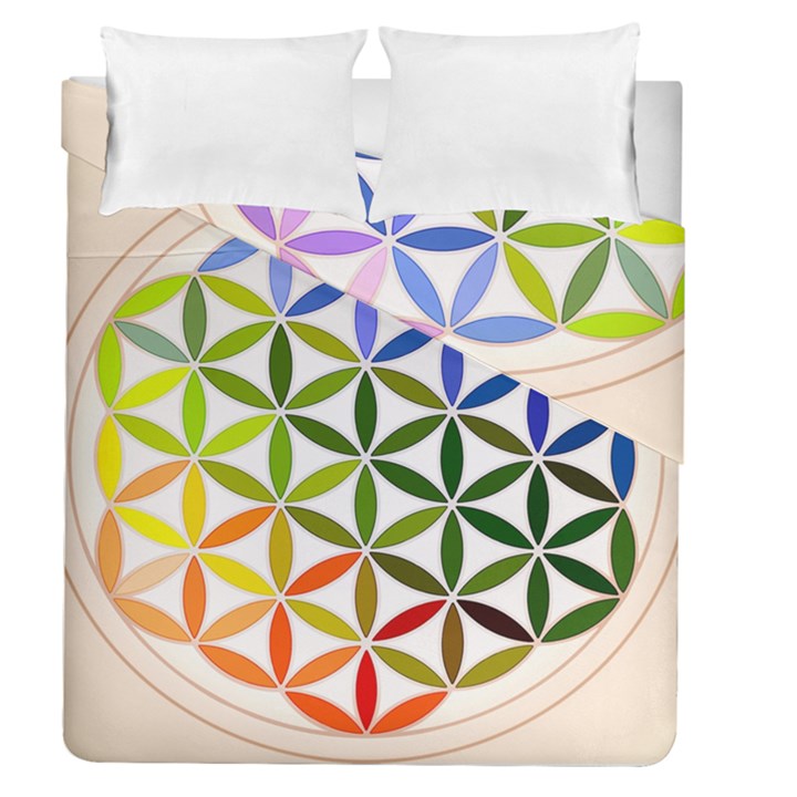 Mandala Rainbow Colorful Reiki Duvet Cover Double Side (Queen Size)