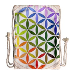 Mandala Rainbow Colorful Reiki Drawstring Bag (large) by Simbadda