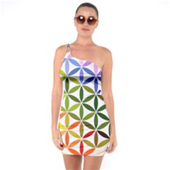 Mandala Rainbow Colorful Reiki One Soulder Bodycon Dress by Simbadda