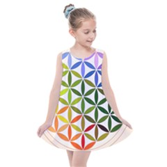 Mandala Rainbow Colorful Reiki Kids  Summer Dress