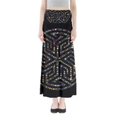 Symbol Wheel Mandala Design Full Length Maxi Skirt by Simbadda