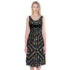 Symbol Wheel Mandala Design Midi Sleeveless Dress by Simbadda