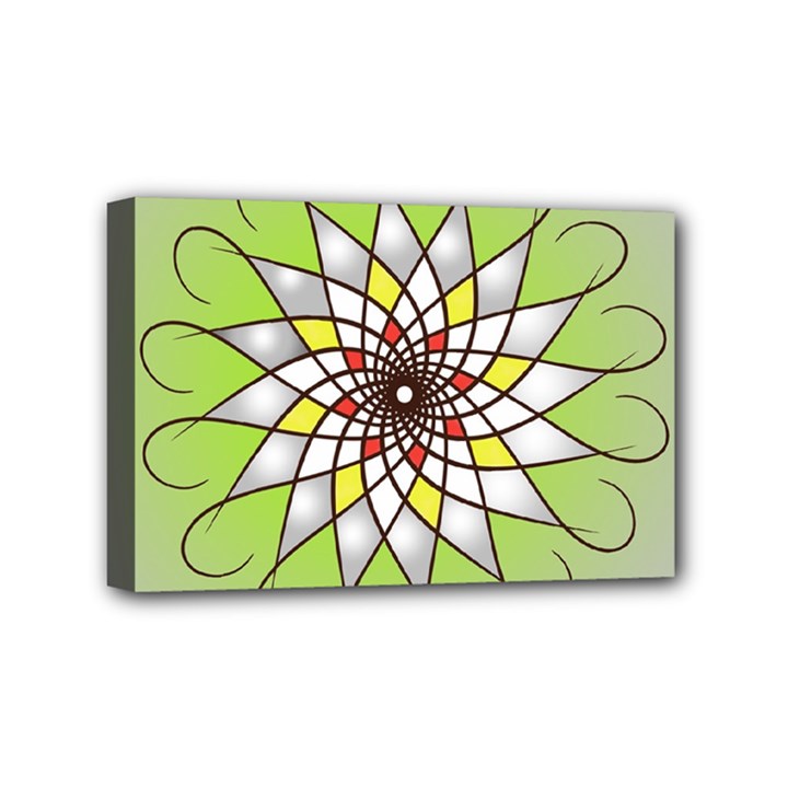 Mandala Model Figure Graphics Mini Canvas 6  x 4  (Stretched)